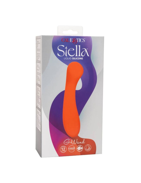 CALEXOTICS Stella G-Wand Naranja - Masajeador Premium de Silicona con 12 Vibraciones y Estimulación del Punto G