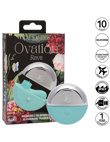 Ovation Rave: Estimulador Verde Agua de CalExotics - 10 Velocidades y Diseño Ergonómico