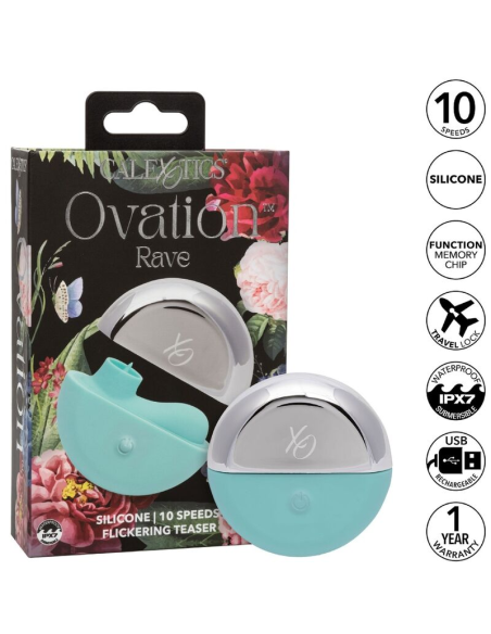 Ovation Rave: Estimulador Verde Agua de CalExotics - 10 Velocidades y Diseño Ergonómico