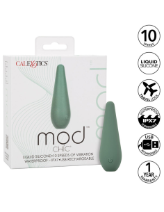 Estimula tu placer con CALEXOTICS Mod Chic - Masajeador Verde de 10 velocidades y silicona suave
