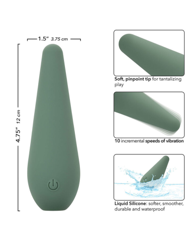 Estimula tu placer con CALEXOTICS Mod Chic - Masajeador Verde de 10 velocidades y silicona suave