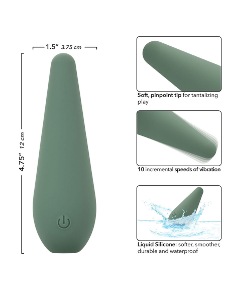 Estimula tu placer con CALEXOTICS Mod Chic - Masajeador Verde de 10 velocidades y silicona suave