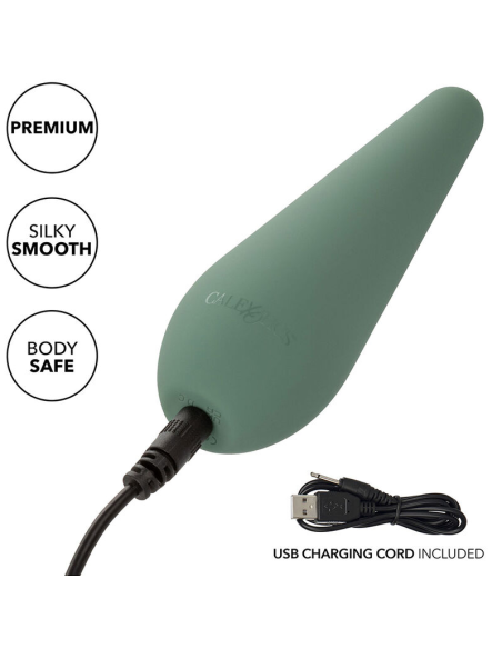 Estimula tu placer con CALEXOTICS Mod Chic - Masajeador Verde de 10 velocidades y silicona suave