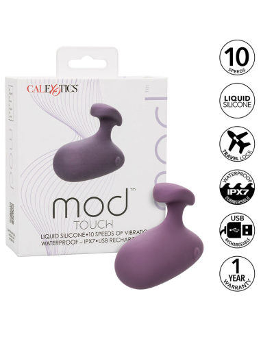 Stimulación Intensa con CALEXOTICS Mod Touch: Masajeador Ergonómico Morado, 10 Velocidades, Silicona Impermeable