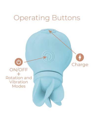 ADRIEN LASTIC - CARESS ESTIMULADOR CLÍTORIS AZUL: Vibración y Rotación para un Placer Inigualable