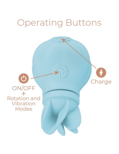 ADRIEN LASTIC - CARESS ESTIMULADOR CLÍTORIS AZUL: Vibración y Rotación para un Placer Inigualable