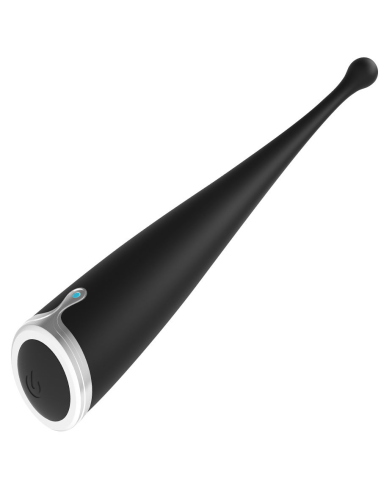 BRILLY GLAM - Spot Vibe: Vibrador Clitorial Orgásmico de Silicona Negra, 10 Modos, Recargable y Sumergible