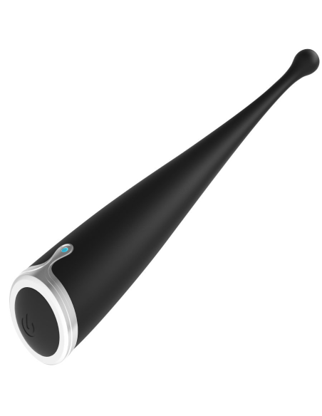 BRILLY GLAM - Spot Vibe: Vibrador Clitorial Orgásmico de Silicona Negra, 10 Modos, Recargable y Sumergible