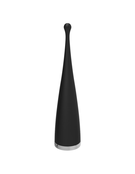 BRILLY GLAM - Spot Vibe: Vibrador Clitorial Orgásmico de Silicona Negra, 10 Modos, Recargable y Sumergible