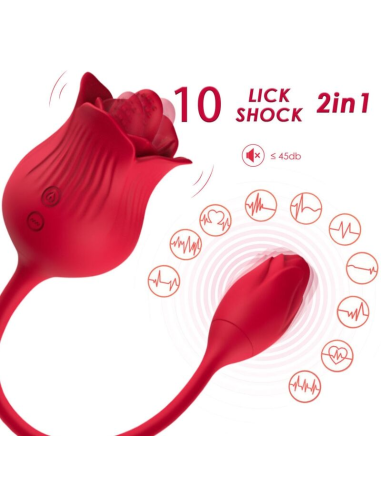 ARMONY Rosa Vibrador Estimulador Clítoris con Cola - 10 Modos de Placer Rojo
