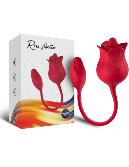ARMONY Rosa Vibrador Estimulador Clítoris con Cola - 10 Modos de Placer Rojo