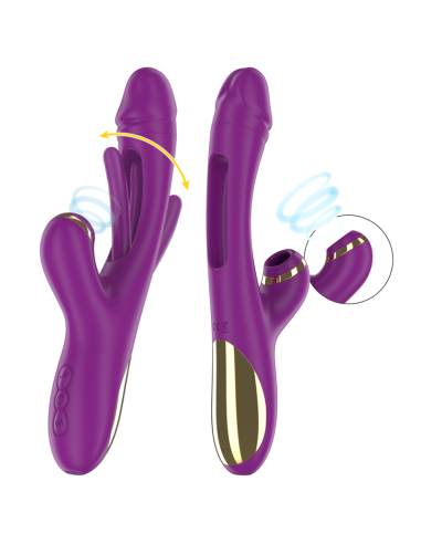 ATENEO Vibrador Multifunción Intense: 7 Modos de Vibración, Lengua Oscilante y Succionador Morado - Satisfacción Máxima