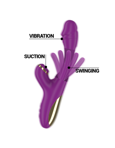 ATENEO Vibrador Multifunción Intense: 7 Modos de Vibración, Lengua Oscilante y Succionador Morado - Satisfacción Máxima