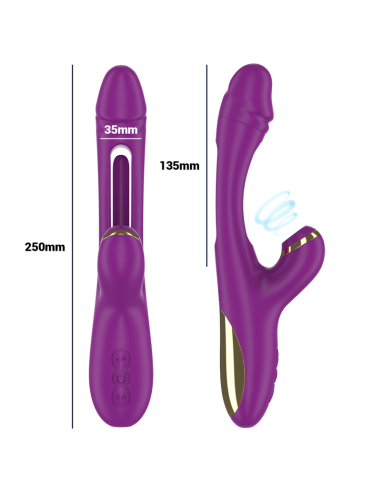 ATENEO Vibrador Multifunción Intense: 7 Modos de Vibración, Lengua Oscilante y Succionador Morado - Satisfacción Máxima