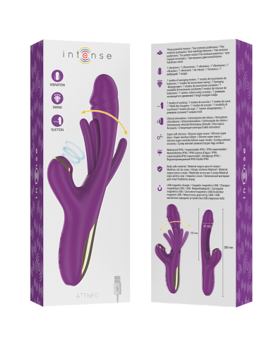 ATENEO Vibrador Multifunción Intense: 7 Modos de Vibración, Lengua Oscilante y Succionador Morado - Satisfacción Máxima