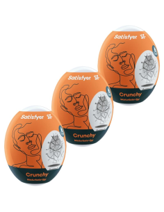 SATISFYER - 3 Huevos Masturbadores Crunchy | SexPlace.MX