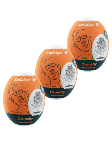 SATISFYER - 3 Huevos Masturbadores Crunchy | SexPlace.MX