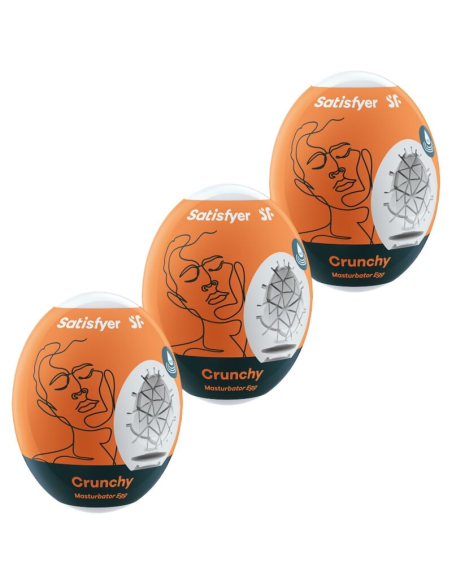 SATISFYER - 3 Huevos Masturbadores Crunchy | SexPlace.MX
