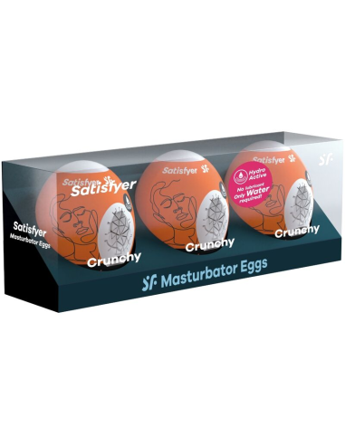 SATISFYER - 3 Huevos Masturbadores Crunchy | SexPlace.MX