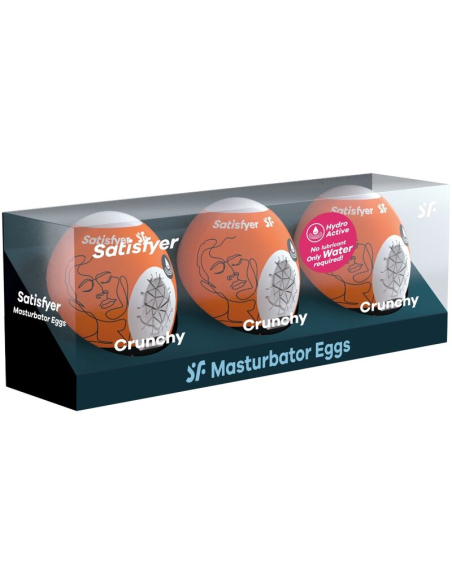 SATISFYER - 3 Huevos Masturbadores Crunchy | SexPlace.MX
