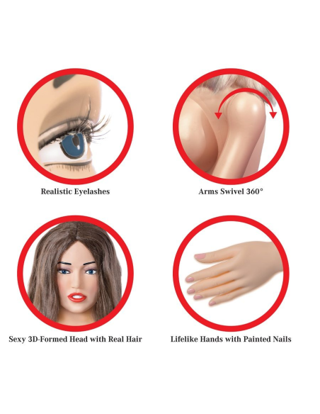 EXTREME DOLLZ - AGENT 69: Muñeca Inflable Realista de Tamaño Natural para Placer Inigualable