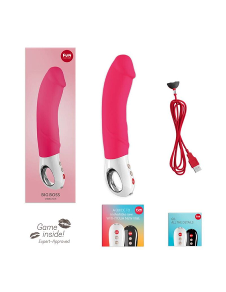 FÁBRICA DE DIVERSIÓN - BIG BOSS ROSA: Vibrador XL Potente y Flexible para Placer Intenso