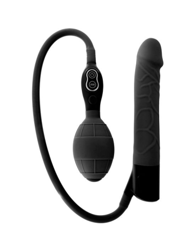 SEVEN CREATIONS Vibrador Hinchable Negro - Silicona, Multivelocidad y Seguridad Impermeable