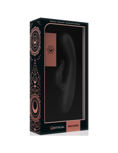 MOTOR RITUAL ANUSARA DUAL RECARGABLE 2.0 NEGRO - Doble Placer y Estimulación Segura en Silicona Médica