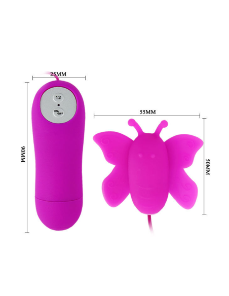 Estimulador de Clítoris Mariposa Love Eggs | 12 Velocidades Lila con Control Remoto