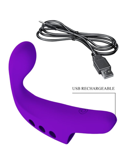 PRETTY LOVE - GORGON Vibrador De Dedo Recargable Morado | SexPlace.MX