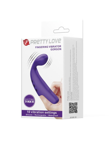 PRETTY LOVE - GORGON Vibrador De Dedo Recargable Morado | SexPlace.MX