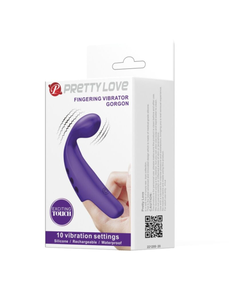 PRETTY LOVE - GORGON Vibrador De Dedo Recargable Morado | SexPlace.MX