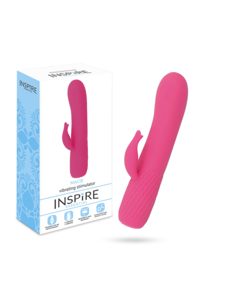 Vibrador Rosa Inspire Essential - Wand Ergonómico con 12 Modos de Vibración y Estimulador Clitoriano