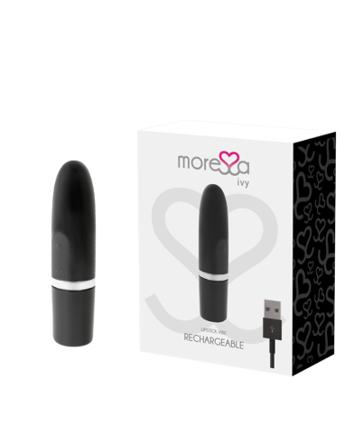 MORESSA - Ivy Masajeador Simulador Labial de Viaje Negro | Vibrador Elegante y Silencioso con 6 Modos de Estimulación