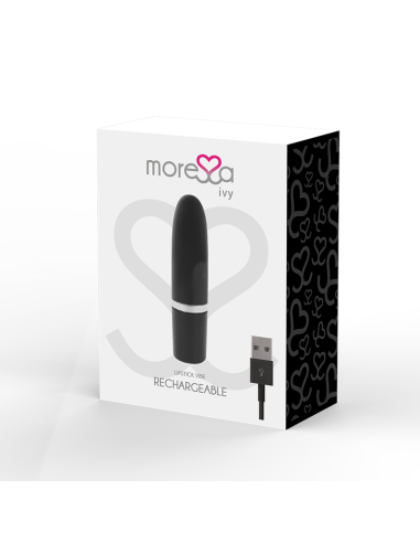 MORESSA - Ivy Masajeador Simulador Labial de Viaje Negro | Vibrador Elegante y Silencioso con 6 Modos de Estimulación