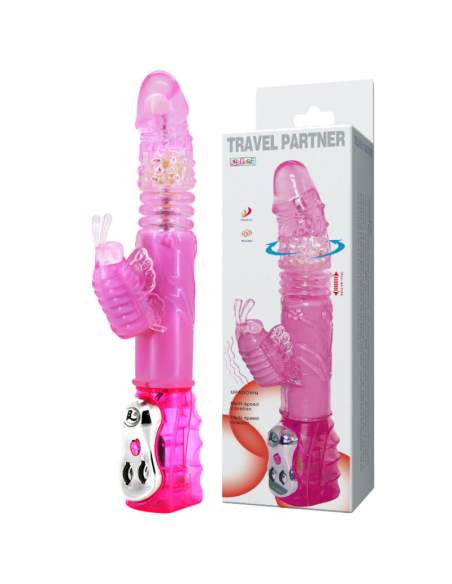 BAILE - TRAVEL PARTNER ROTADOR UP & DOWN RABBIT ROSA | SexPlace.MX
