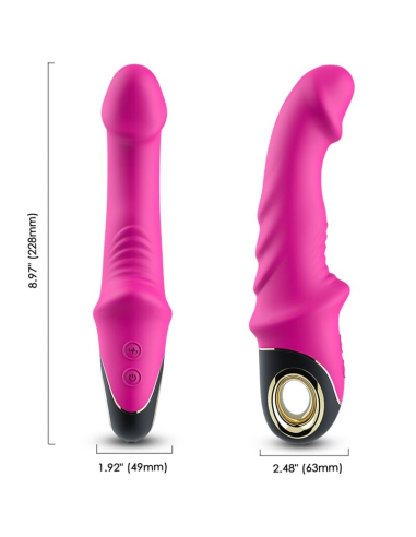 ARMONY - Dildo Vibrador Rotador Fucsia | 9 Modos de Vibración y 100% Sumergible