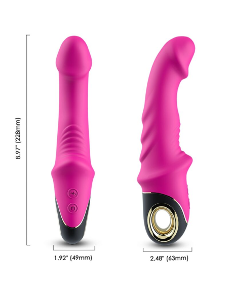 ARMONY - Dildo Vibrador Rotador Fucsia | 9 Modos de Vibración y 100% Sumergible