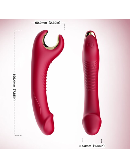 ARMONY - Prince Dildo Vibrador & Rotador Rojo | Placer Erótico Inigualable