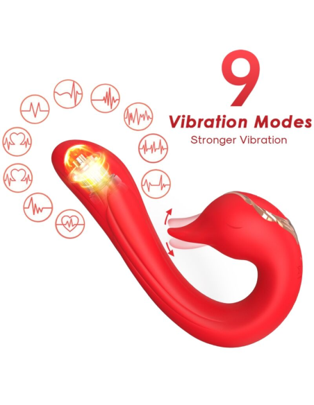 ARMONY - Delfín Vibrador Multiposición con Efecto Calor Rojo | Placer y Estimulación Inigualables
