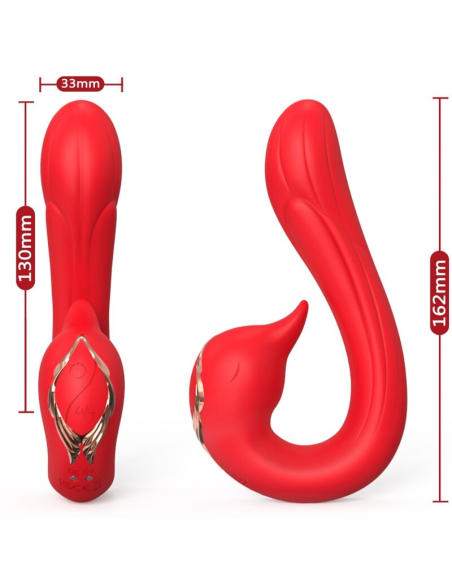 ARMONY - Delfín Vibrador Multiposición con Efecto Calor Rojo | Placer y Estimulación Inigualables