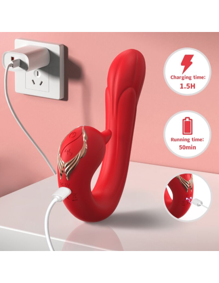 ARMONY - Delfín Vibrador Multiposición con Efecto Calor Rojo | Placer y Estimulación Inigualables