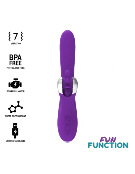 FUN FUNCTION - BUNNY FUNNY WAVE 2.0: Estimulador Clitoriano Premium con Vibraciones y Movimiento Realista