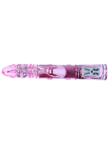 BAILE - THROBBING BUNNY ROTADOR RAMPANTE ROSA: Vibrador Clitorial y Vaginal Con 10 Velocidades, USB Recargable y Sumergible