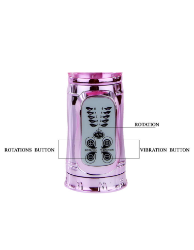 BAILE - THROBBING BUNNY ROTADOR RAMPANTE ROSA: Vibrador Clitorial y Vaginal Con 10 Velocidades, USB Recargable y Sumergible