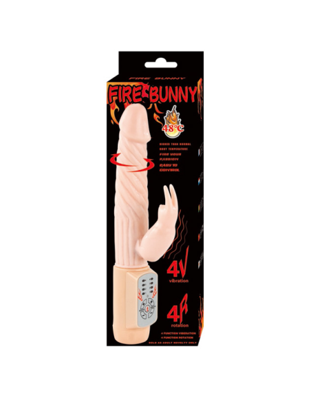 BAILE Fire Bunny: Vibrador Rotador con Estimulador Clitorial y Temperatura de 48°