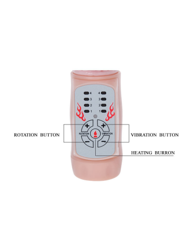 BAILE Fire Bunny: Vibrador Rotador con Estimulador Clitorial y Temperatura de 48°