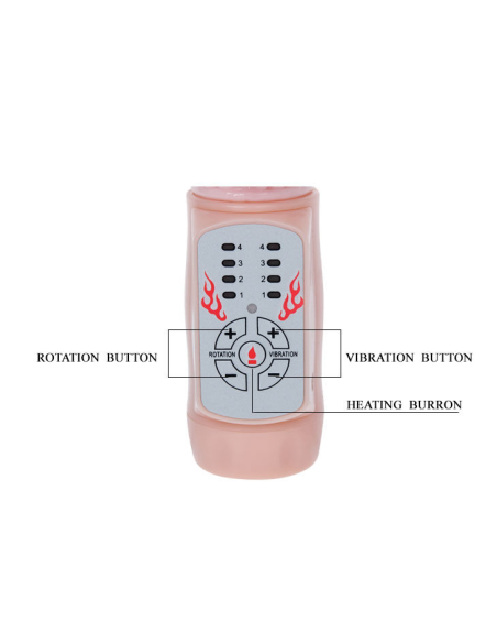 BAILE Fire Bunny: Vibrador Rotador con Estimulador Clitorial y Temperatura de 48°