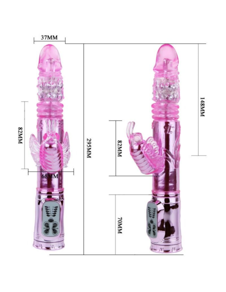Baile - Vibrador Recargable con Rotación y Estimulador Throbbing Butterfly para el Máximo Placer Femenino