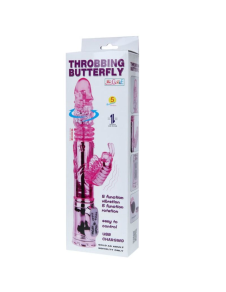 Baile - Vibrador Recargable con Rotación y Estimulador Throbbing Butterfly para el Máximo Placer Femenino